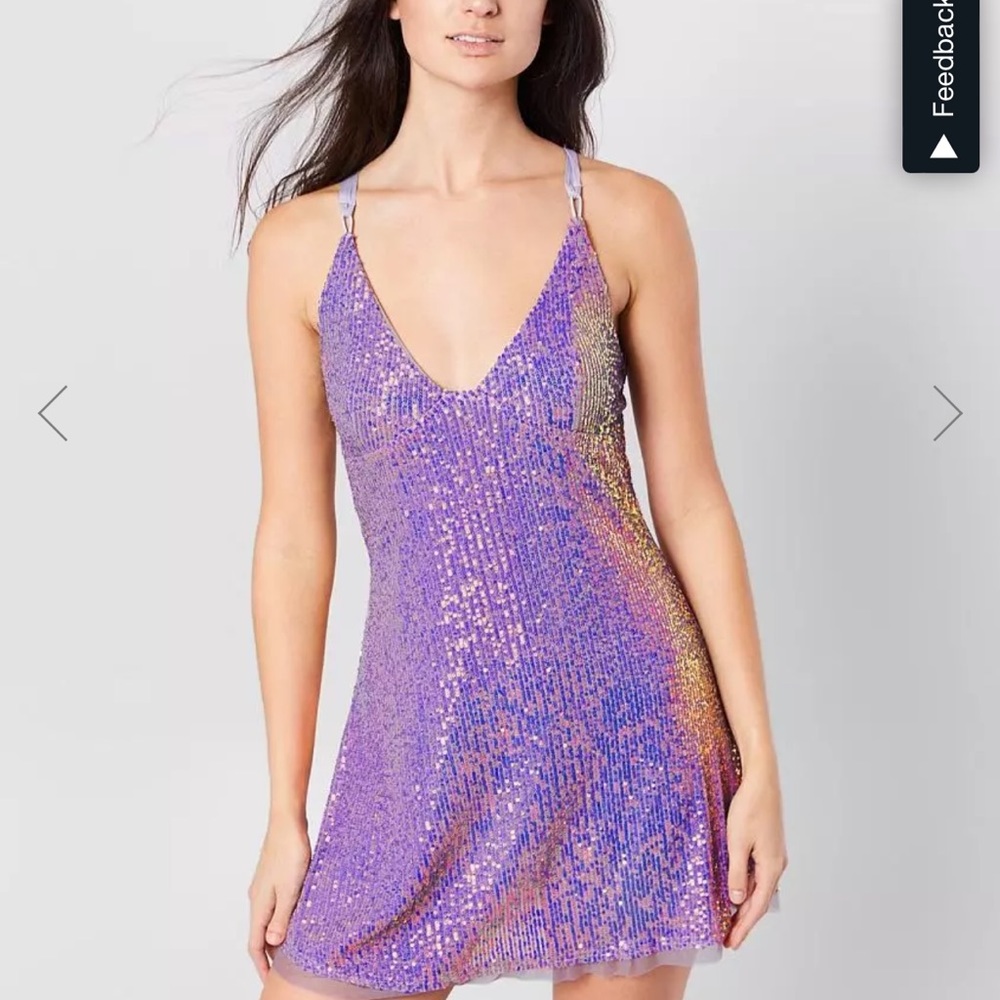 Free People Gold Rush Sequin Mini Dress